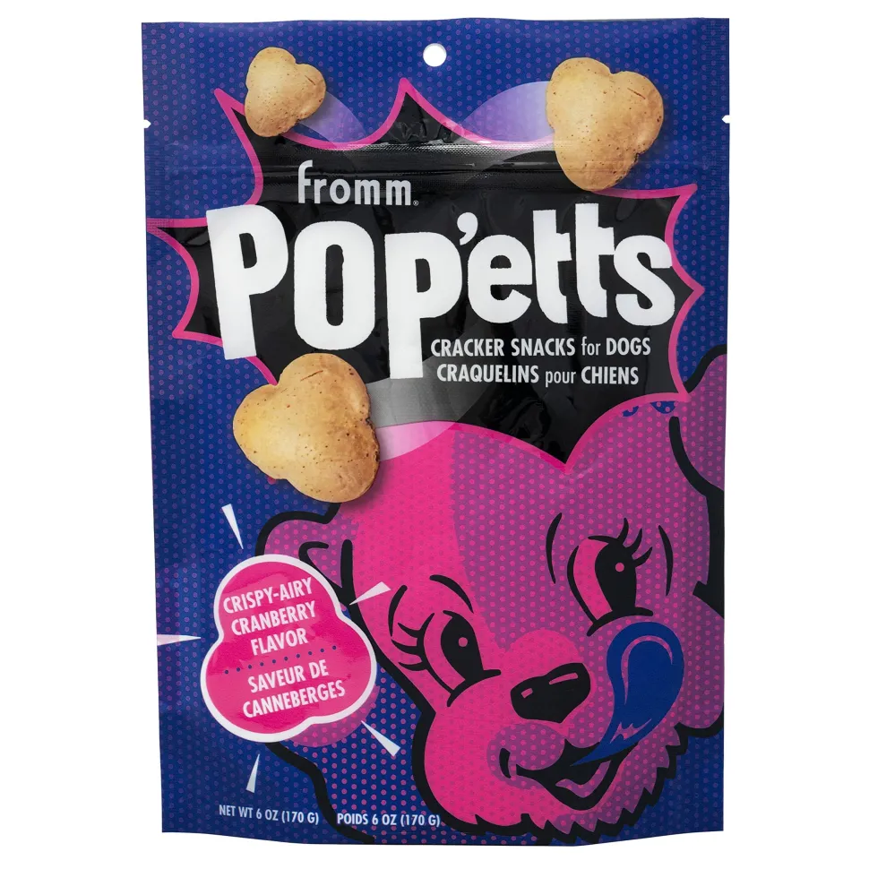 FROMM Pop'etts Crispy-Airy Cranberry Cracker Crunchy Dog Treats - 6 Oz