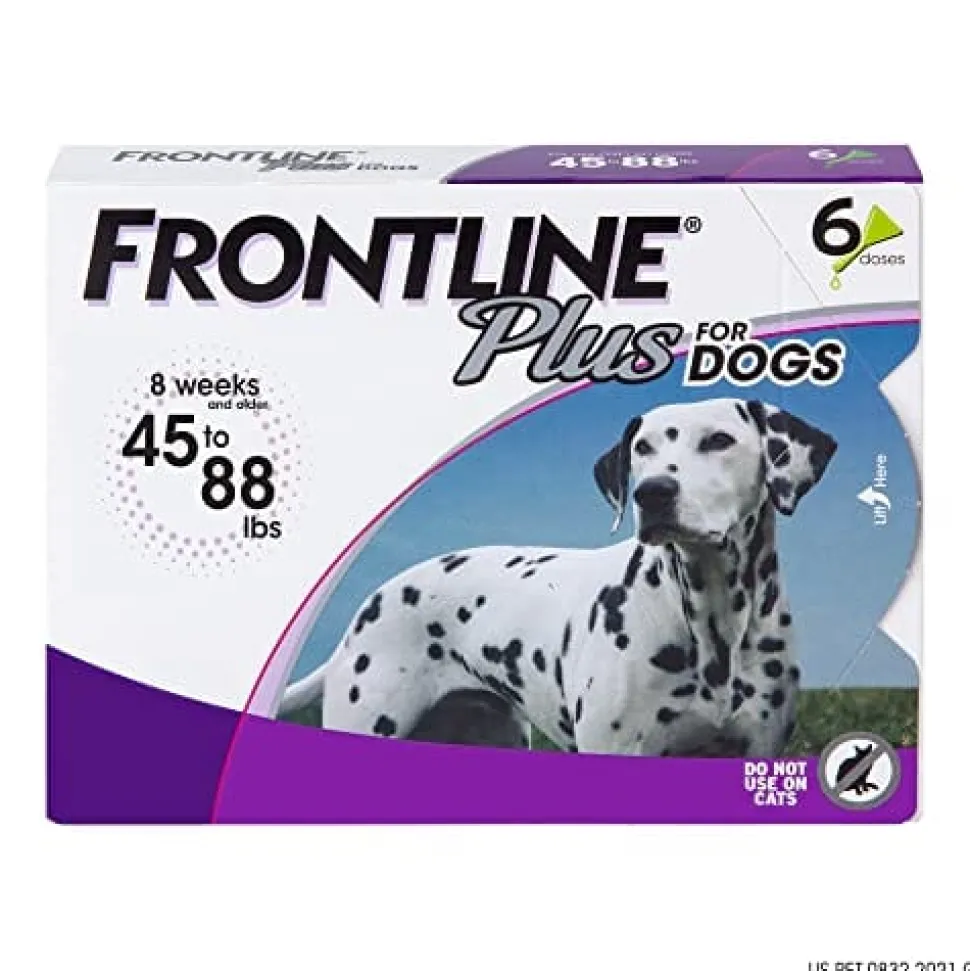 Frontline Plus Flea and Tick for Dogs - 45 - 88 Lbs - 6 Pack