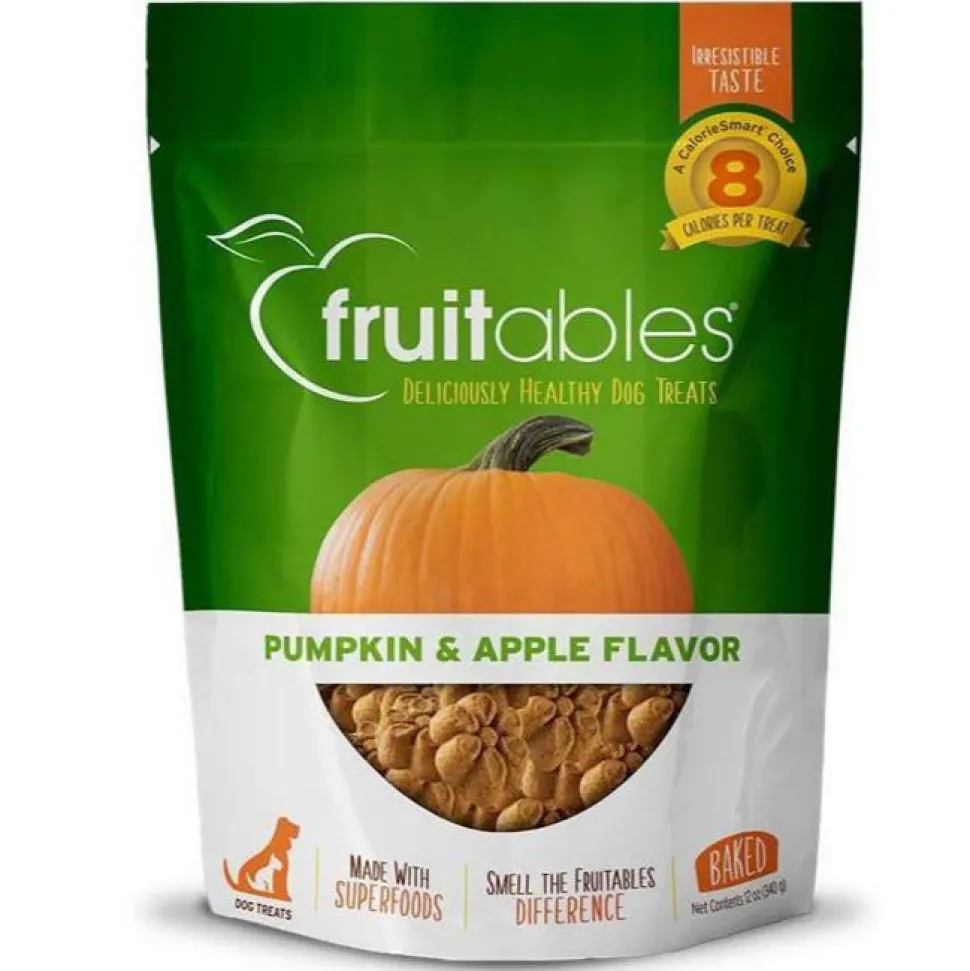 Fruitables Pumpkin & Apple Crunchy Dog Treats - 12 oz Pouch