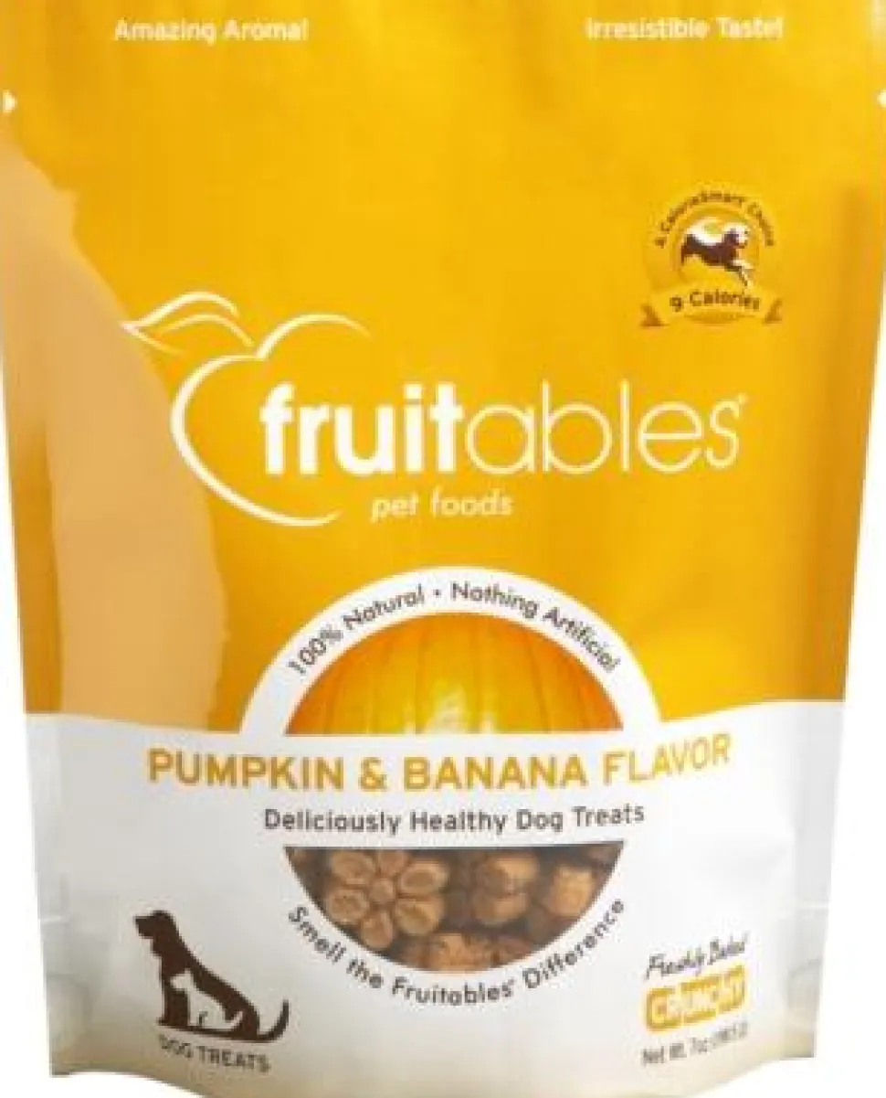 Fruitables Pumpkin & Banana Crunchy Dog Treats - 7 oz Pouch