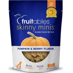 Fruitables Skinny Mini Pumpkin & Berry Soft and Chewy Dog Treats - 12 oz Pouch