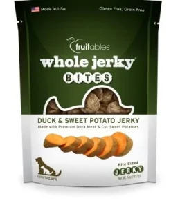 Fruitables Whole Jerky Bites Duck & Sweet Potato Dog Jerky Treats - 5 oz Pouch