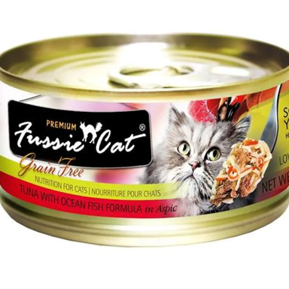 Fussie Cat Premium Tuna with Ocean Fish Formula in Aspic Canned Cat Food - 24/2.82 oz Cans - Case of 1
