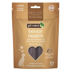 Get Naked Grain-Free Chicken and Vitamins Senior Health and Mobility Sticks Dog Dental Treats - 6.2 Oz