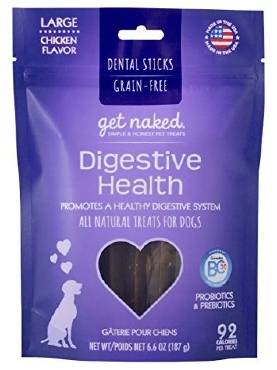 Get Naked Grain-Free Dog Chewy Stick Digestive Support - Large - 6.6 Oz