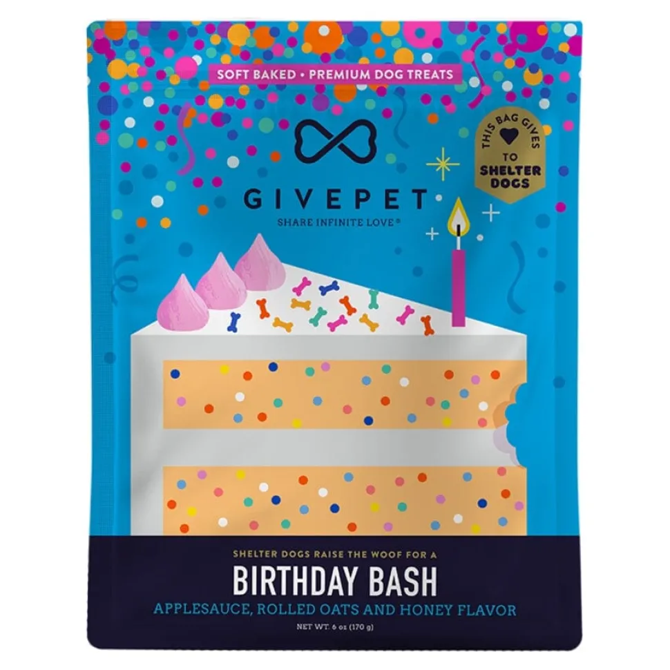 GivePet Birthday Bash Applecesauce Oats and Honey Soft and Chewy Training Dog Treats - 6 Oz