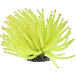 Glofish Aquarium Ornament Anemone Resin Aquatics Decoration - Yellow - Small
