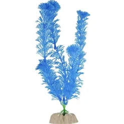 Glofish Fluorescent Single-Color Plastic Aquarium Plant - Blue - Large