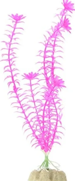 Glofish Fluorescent Single-Color Plastic Aquarium Plant - Pink - Large