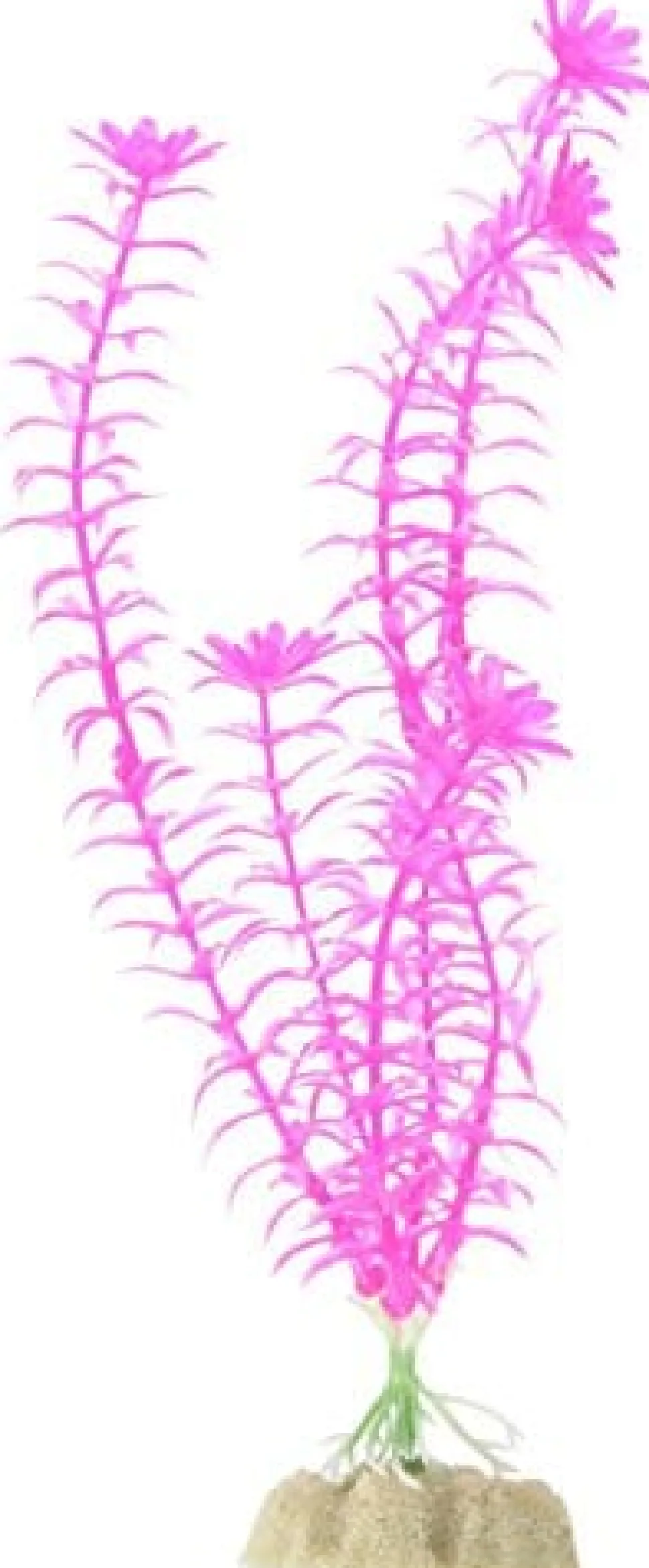 Glofish Fluorescent Single-Color Plastic Aquarium Plant - Pink - Large