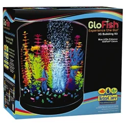 Glofish LED Half Moon Bubbling Aquarium Kit Aquatics Starter Kits - 3 Gal