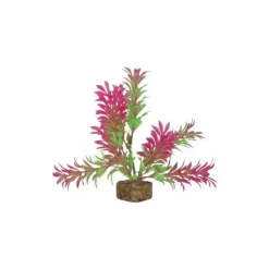 Glofish Multi-Color Plastic Aquarium Plant - Green and Pink - Small