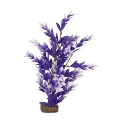 Glofish Multi-Color Plastic Aquarium Plant - Purple and White - Medium