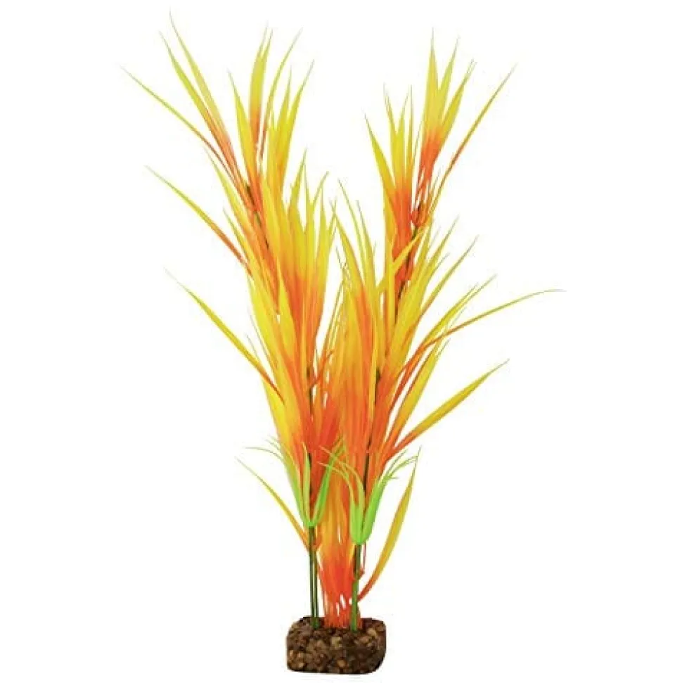 Glofish Multi-Color Plastic Aquarium Plant - Orange and Yellow - Large
