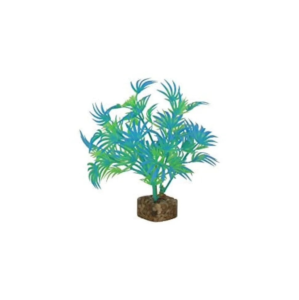 Glofish Multi-Color Plastic Aquarium Plant - Green and Blue - Small