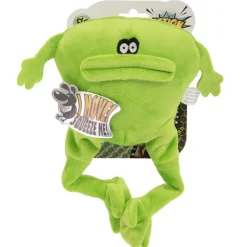 GoDog Action Battery-Free Reacting Squeaky Frog Plush Dog Toy - Green