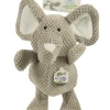 GoDog Checkers Elephant Squeak and Plush Dog Toy with Chew-Guard Tech - Gray - Large