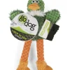 GoDog Checkers Skinny Duck Plush Dog Toy with Chew-Guard Tech - Green - Mini
