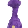 GoDog Dino Bruto Squeak and Plush Dog Toy with Chew-Guard Tech - Purple - Mini