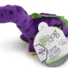 GoDog Dino Bruto Squeak and Plush Dog Toy with Chew-Guard Tech - Purple - Extra Small