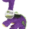 GoDog Dino Bruto Squeak and Plush Dog Toy with Chew-Guard Tech - Purple - Large