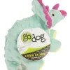 GoDog Dino Frillz Triceratops Squeak and Plush Dog Toy with Chew-Guard Tech - Teal - Small