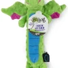 GoDog Dragon Squeak and Plush Dog Toy with Chew-Guard Tech - Green - Large