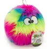 GoDog Furballz Squeak Plush and Fetch Dog Toy with Chew-Guard Tech - Rainbow - Large