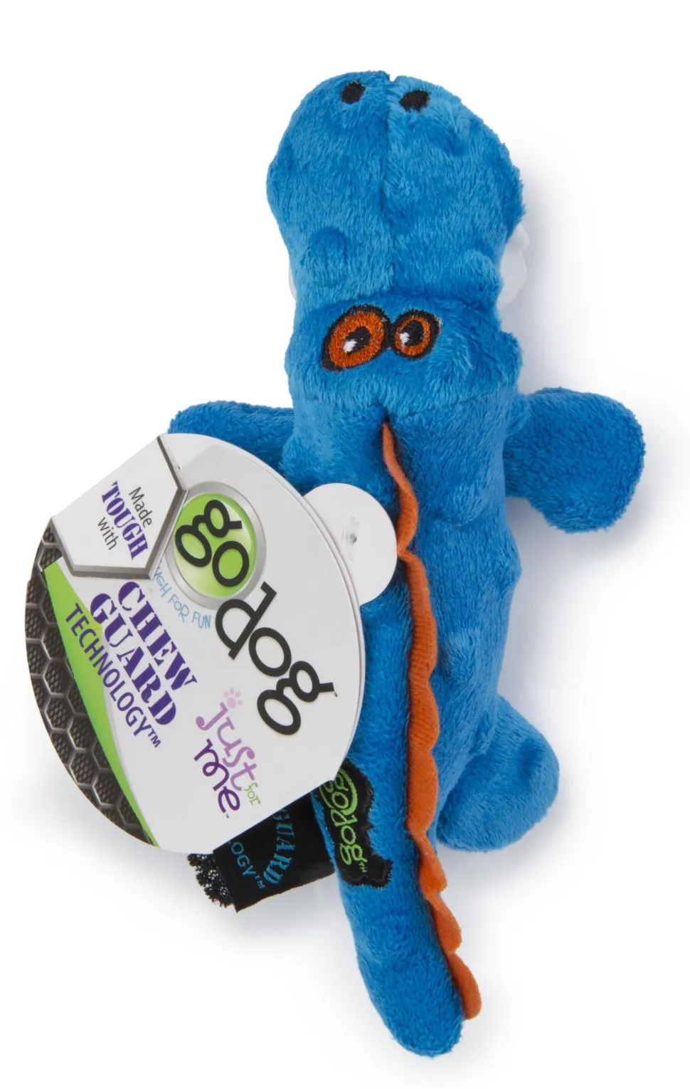 GoDog Gator Squeak and Plush Dog Toy with Chew-Guard Tech - Blue - Extra Small