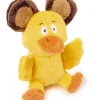 GoDog Mopz Duck Squeak and Plush Dog Toy with Chew-Guard Tech - Yellow