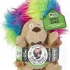GoDog Silent Squeak Crazy Hairs Hedgehog Plush Dog Toy with Chew-Guard Tech - Large