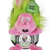 GoDog Silent Squeak Crazy Hairs Rabbit Plush Dog Toy with Chew-Guard Tech - Large