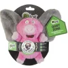 GoDog Silent Squeak Flips Pig Elephant Chew Dog Toy with Chew-Guard Tech - Small