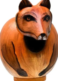 Gord-O Red Fox Bird House - Red/Brown