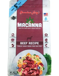 Grandma Lucy's Macanna Grain-Free Beef Freeze-Dried Dog Food - 3 lb Bag
