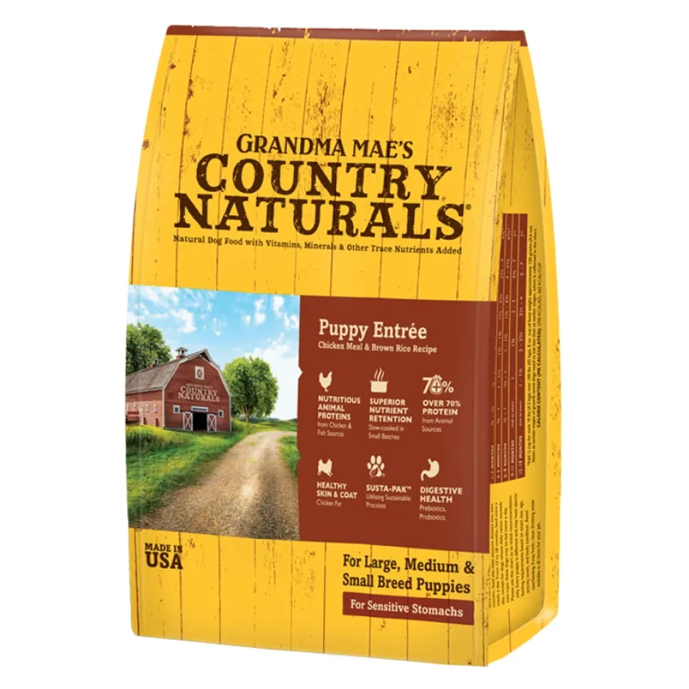 Grandma Mae's Country Naturals Puppy Chicken and Rice Formula Dry Dog Food - 12 Lbs