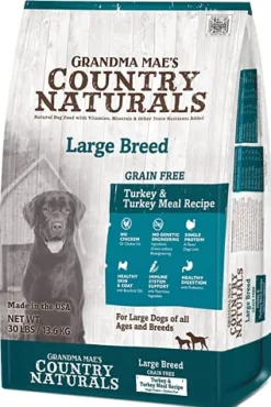 Grandma Mae's Country Naturals Dog Large Breed Limited Ingredient Diet Grain-Free Turkey 30 lbs