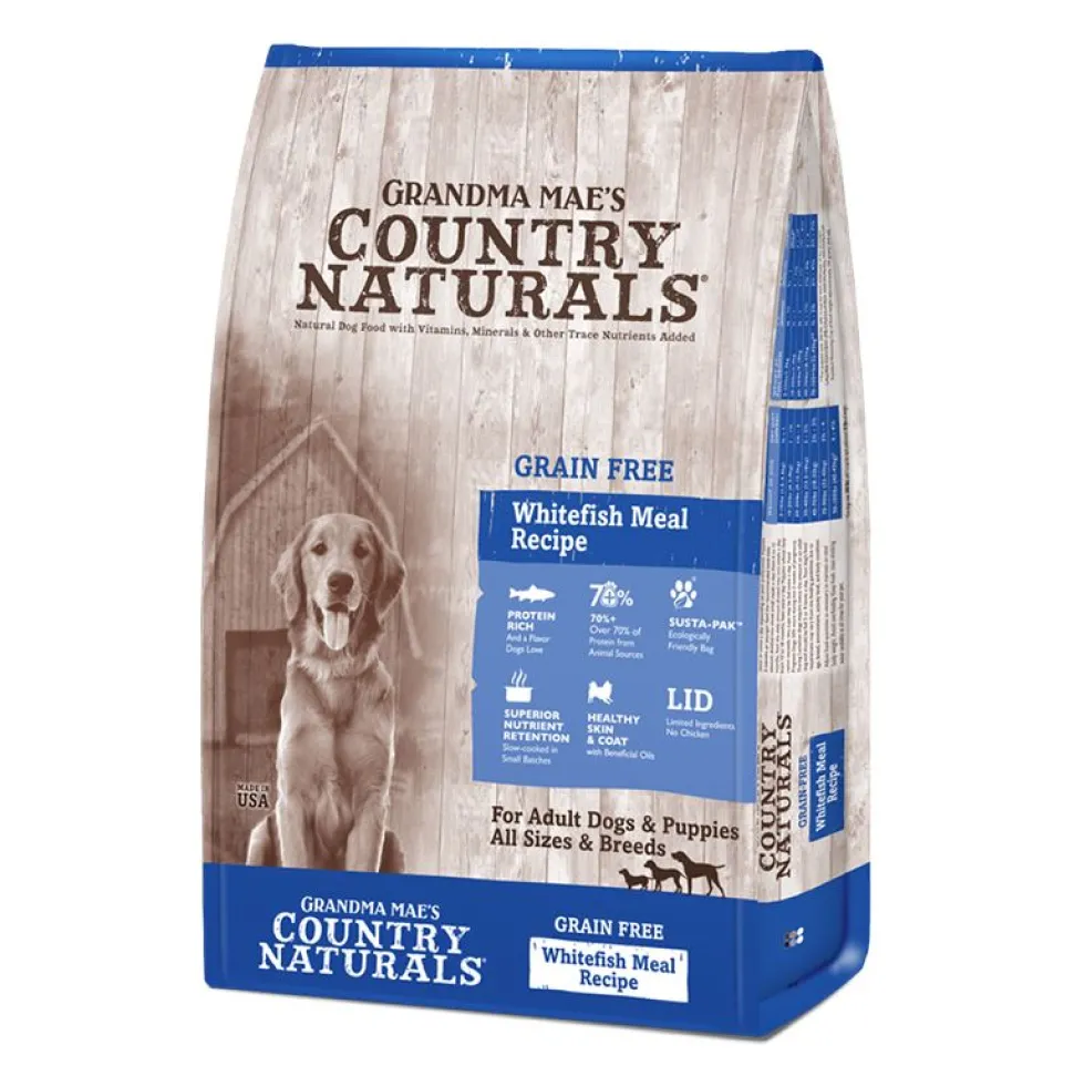 Grandma Mae's Country Naturals Dog Grain-Free Whitefish - 25 lbs