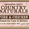 Grandma Mae's Country Naturals Cat Pate Grain-Free Pork Chicken - 5.5 Oz - Case of 24