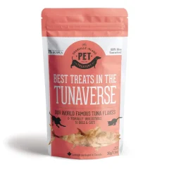 Granville Island Pet Treatery Tuna Flakes Dehydrated Dog and Cat Treats - Standard 1.1 oz Bag