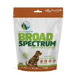 Green Coast Pet Broad Spectrum Hemp Peanut Butter CBD Soft Dog Chews - 90 MG - 30 Count - 3.17 Oz
