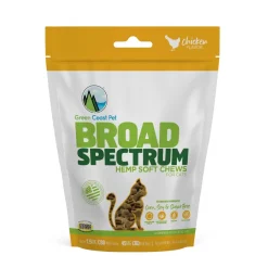 Green Coast Pet Full Spectrum Hemp Fish CBD Soft Cat Chews - 45 MG - 30 Count - 1.6 Oz