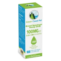 Green Coast Pet 100mg Broad Spectrum Tincture CBD Dog Supplement - 1 Oz