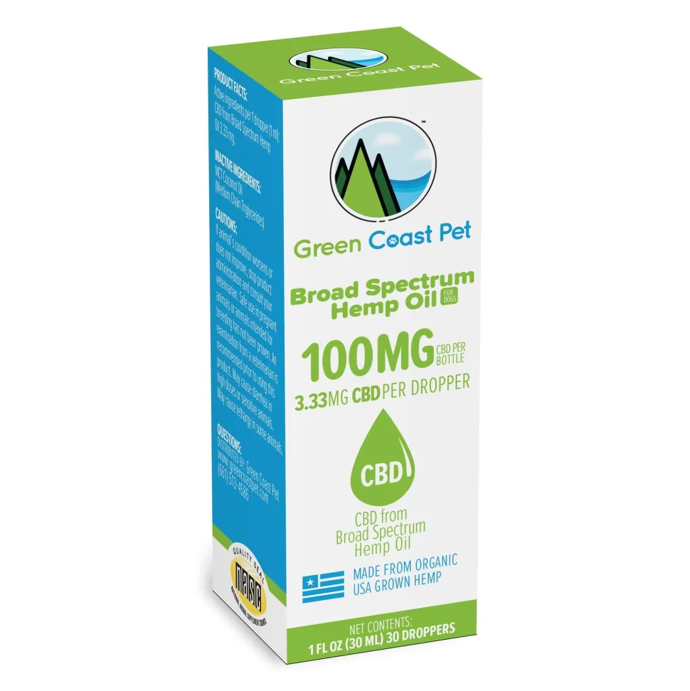 Green Coast Pet 100mg Broad Spectrum Tincture CBD Dog Supplement - 1 Oz