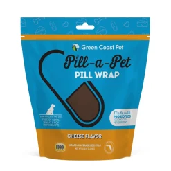 Green Coast Pet Pill-a-Wrap Moldable Pill Wraps for Dogs Cheese with Probiotics - 4.2 Oz