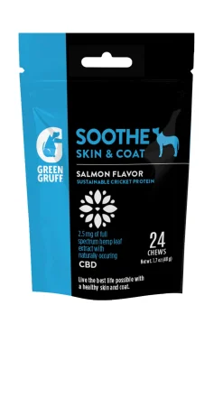 Green Gruff Soothe Skin & Coat PLUS CBD Dog Supplements - 24 Count