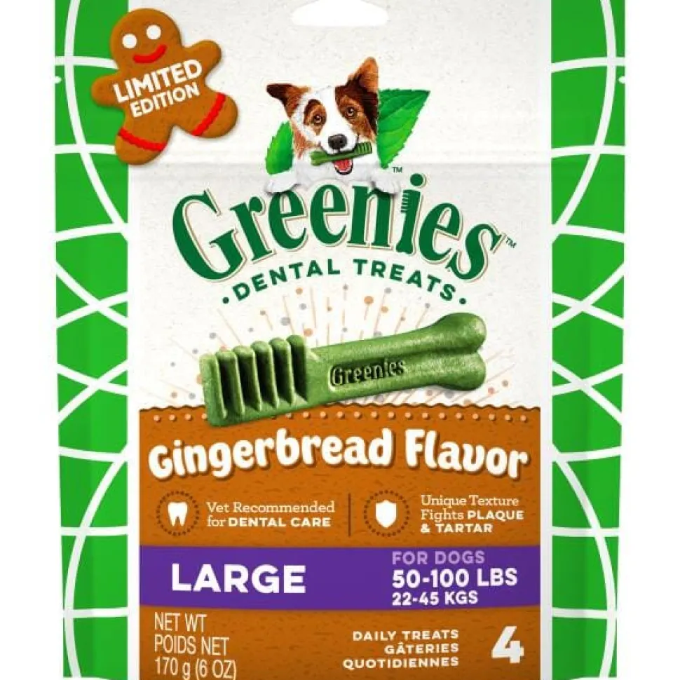 Greenies Gingerbread Soft and Chewy Dog Treats - Large - 6 Oz