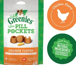 Greenies Pill Pockets for Cats Chicken Treats - 1.6 oz - 45 Count
