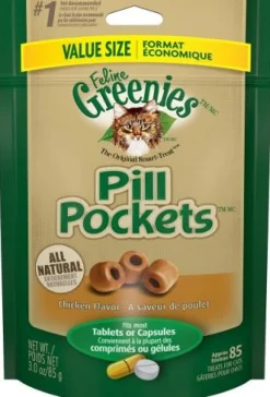 Greenies Pill Pockets for Cats Chicken Treats - 3 oz