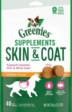 Greenies Skin & Coat Supplement for Dogs - 40 Count - 13.2 oz
